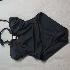 J. Hara One Piece  Halter neck Swimsuit Tummy Control  Sz-8